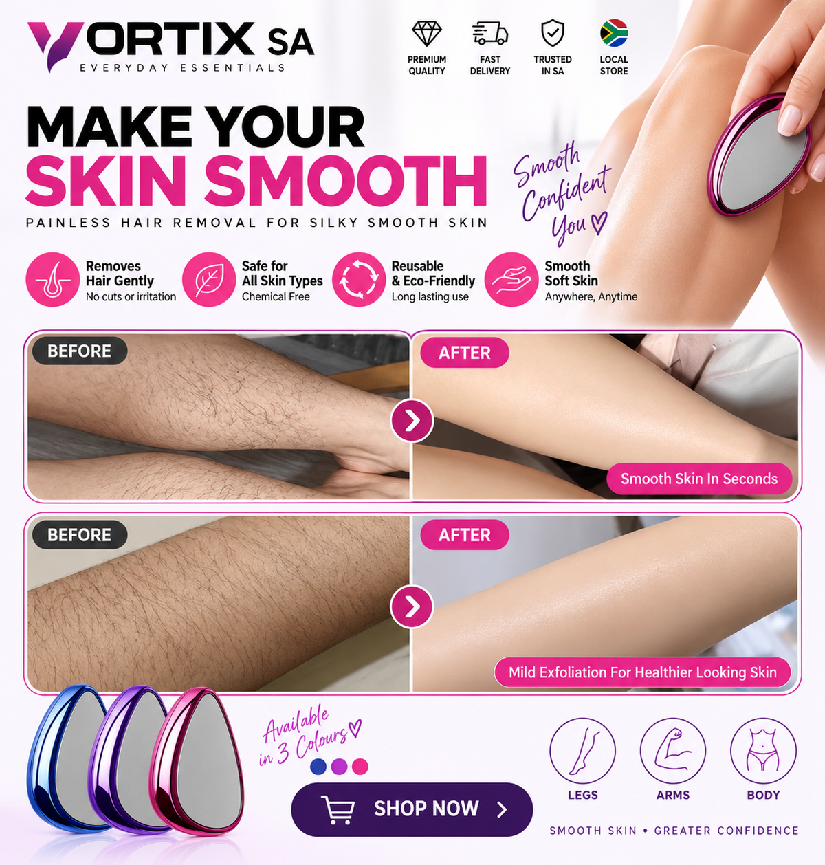 VORTIX SA™ Reusable Crystal Hair Remover